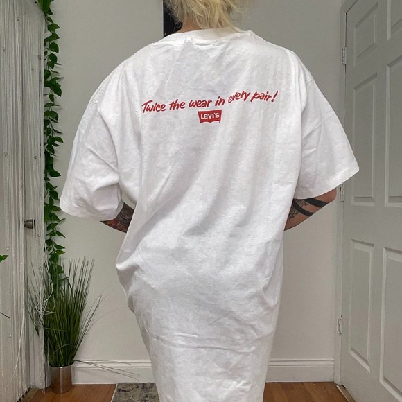 Vintage Levi's Short Sleeve 1193 Rare Graphic Tee Shirt Size XL White - Picture 4 of 4